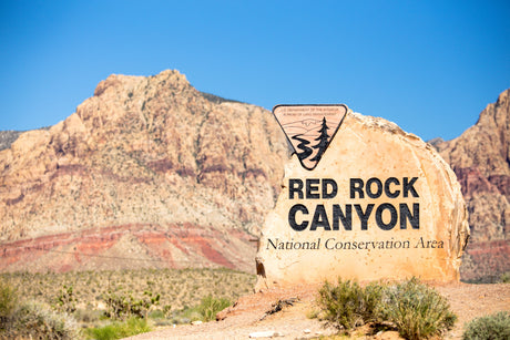 Welcome to Red Rock Canyon National Conservation Area, ideal for an RV rental adventure amidst stunning desert mountains.