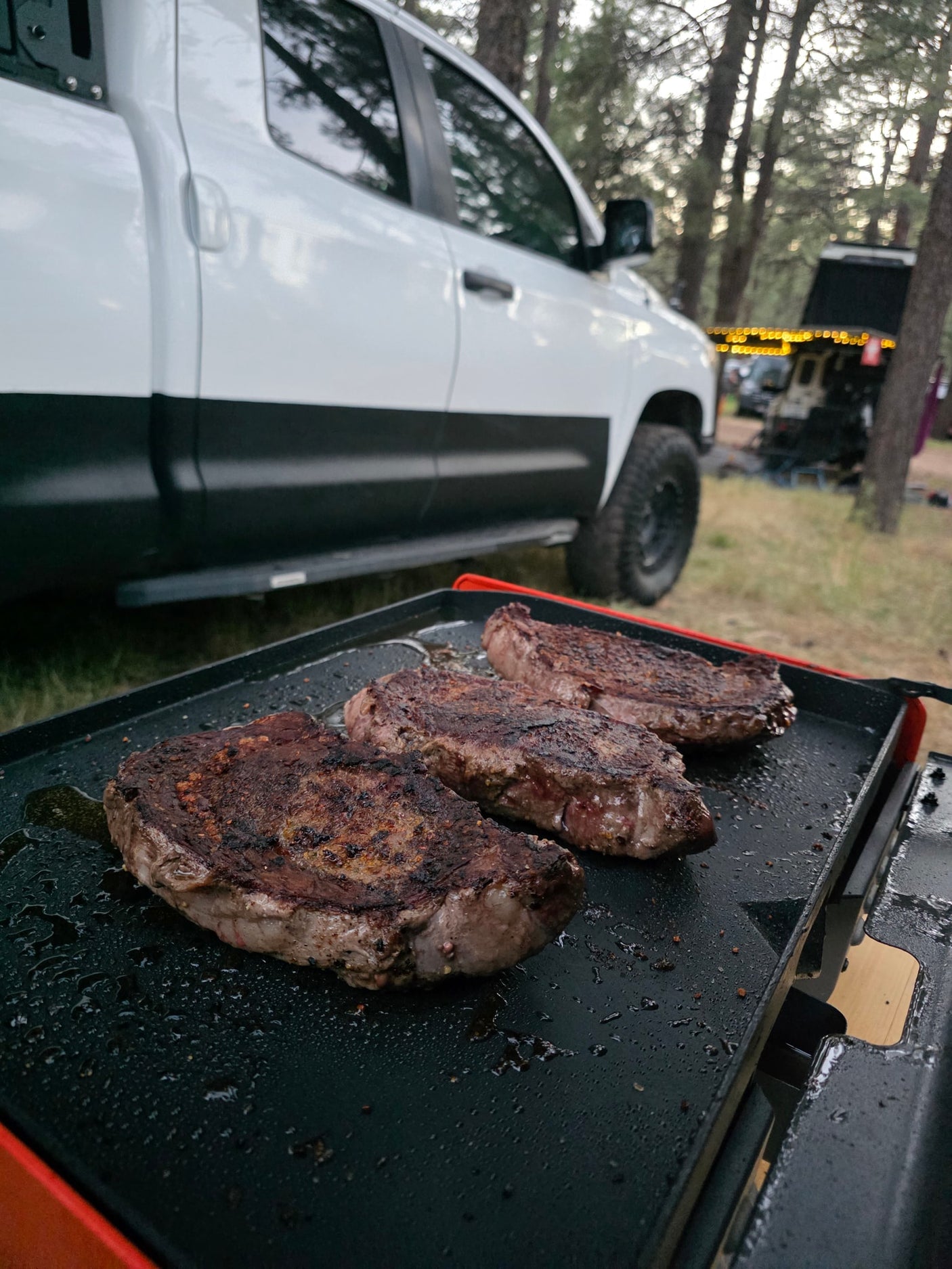  and Yeti mugs.|This RV rental features an outdoor kitchen with a two-burner stove