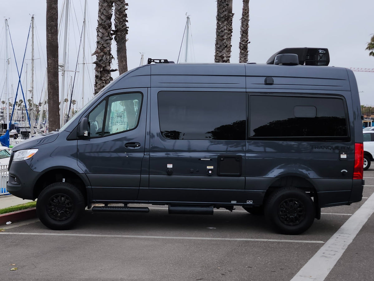 A dark grey RV rental camper van — photo 1