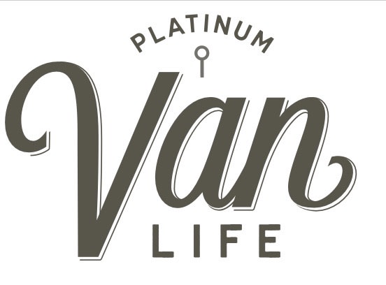  showcasing its plush cream interior with ambient lighting.|"Platinum Van Life" logo