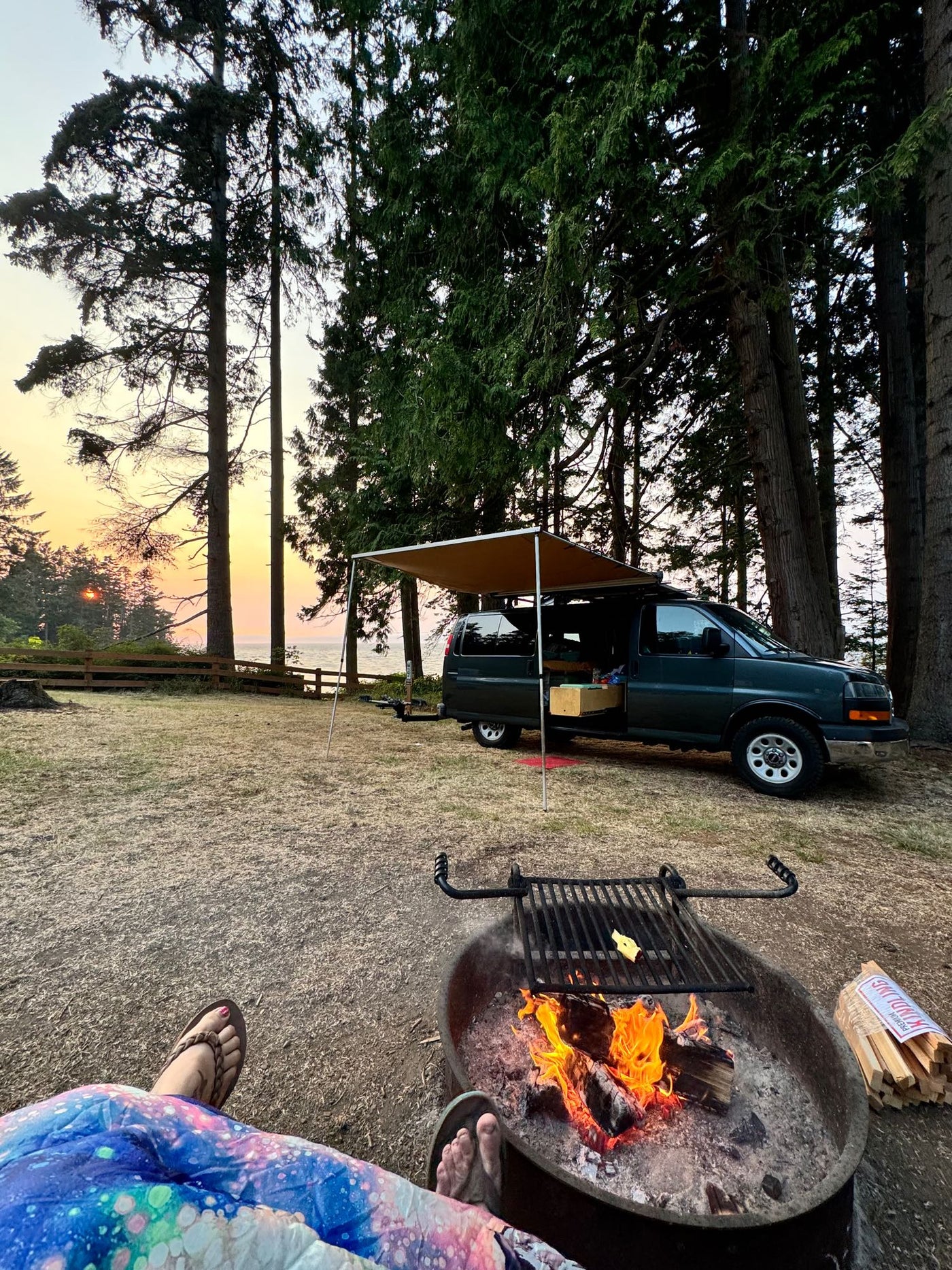 Campfire cooking & sunset views with our RV rental! A peaceful coastal van camping experience. — photo 20