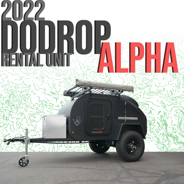 This 2022 DoDrop Alpha teardrop trailer is an ideal RV rental unit for your next outdoor adventure.
