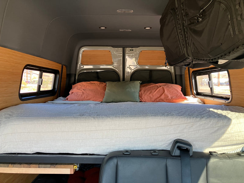  ready for outdoor adventure and exploring nature.|An RV rental van parked at a serene forest campsite — photo 14