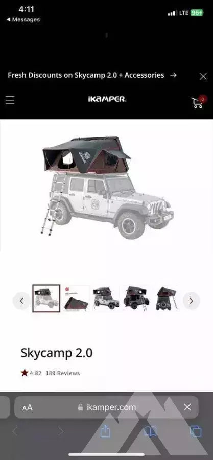 Skycamp 2.0 Hard Shell Roof Top Tent — used rooftop tents for sale — photo 1