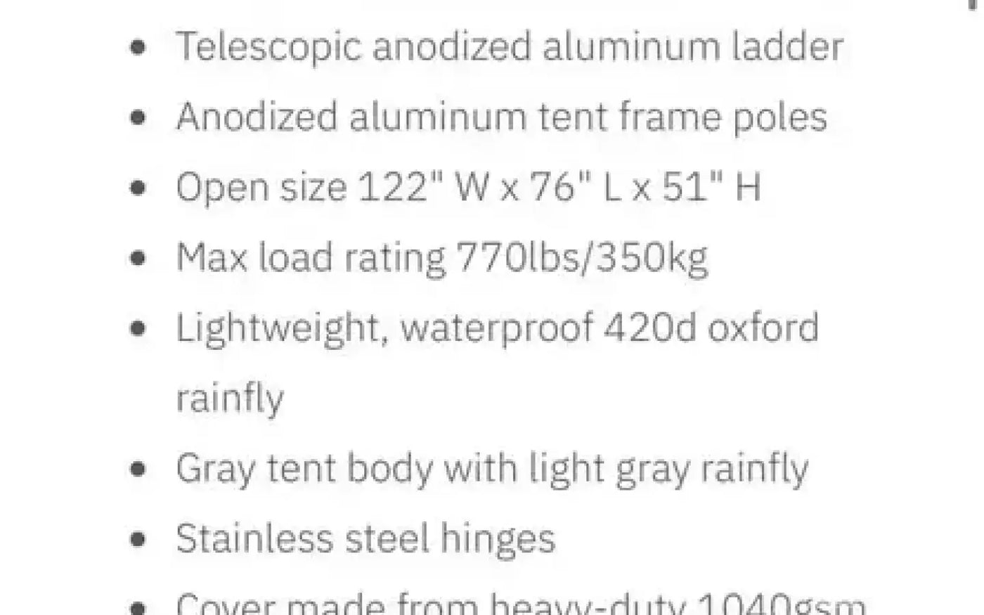 Smittybilt Gen 2 Overlander XL Roof Top Tent — used rooftop tents for sale (photo 6) — photo 6