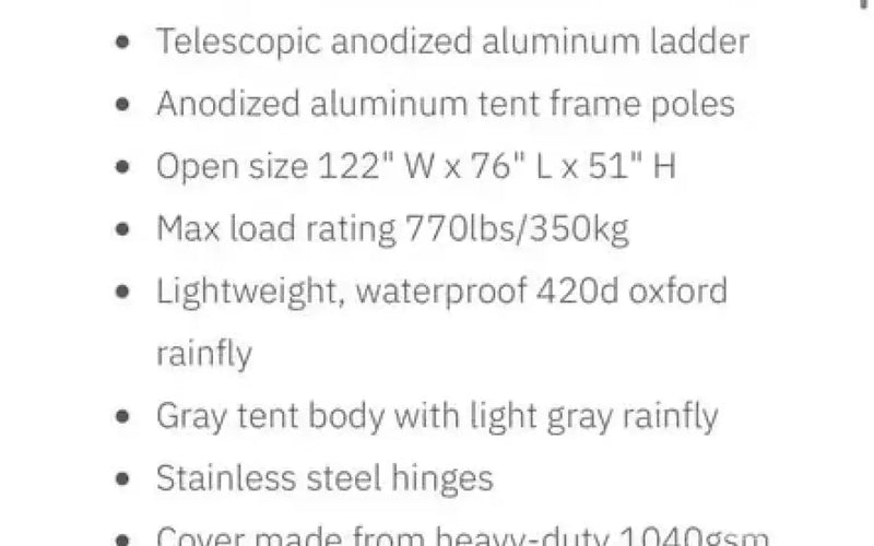 Smittybilt Gen 2 Overlander XL Roof Top Tent — used rooftop tents for sale (photo 6) — photo 6
