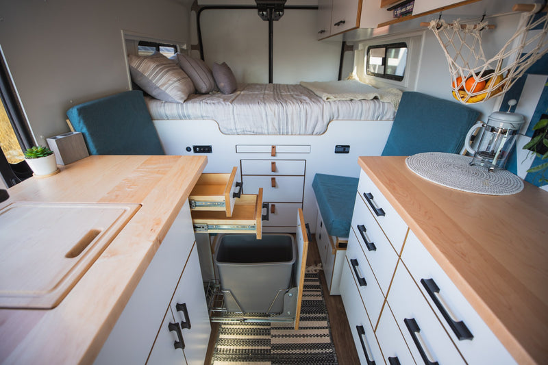  and stylish tiled backsplash.|An RV rental's power hub: batteries — photo 10