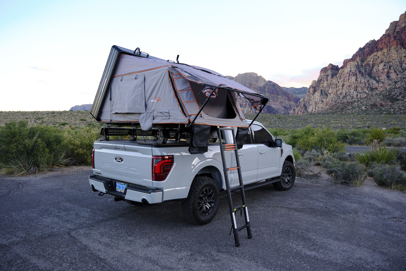 Desert overlanding with a Ford F-150 and Roofnest rooftop tent, a unique RV rental experience for mountain escapes. — photo 5