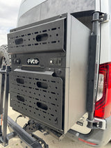 Optimize your **rv rental**! Durable FVCO rear cargo box with versatile modular panels for outdoor gear.
