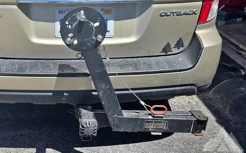 Swing Out Tire Hitch with extra accessory slot