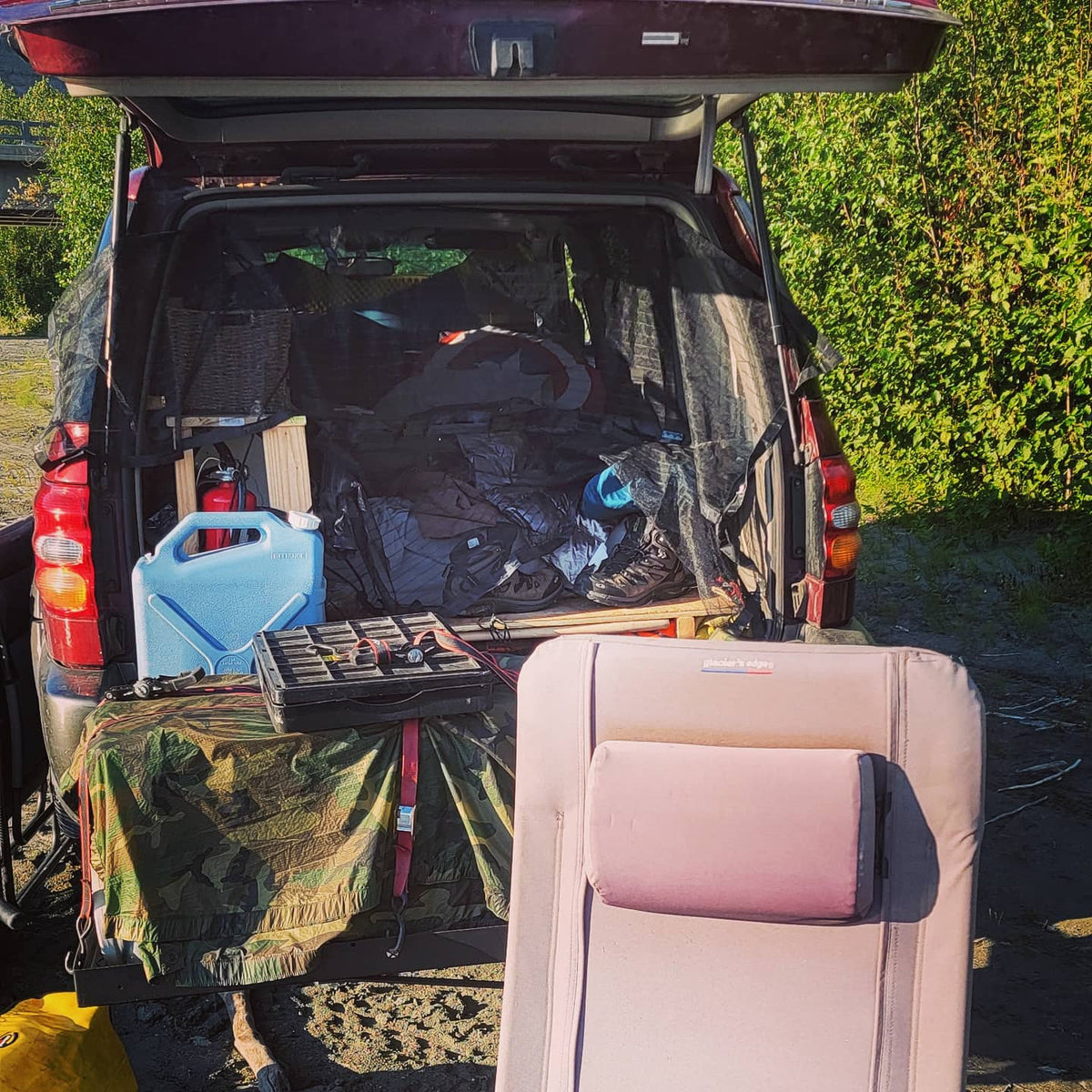  great for exploring. Consider an rv rental for similar scenic adventures!|This DIY camper conversion for an RV rental features a bed