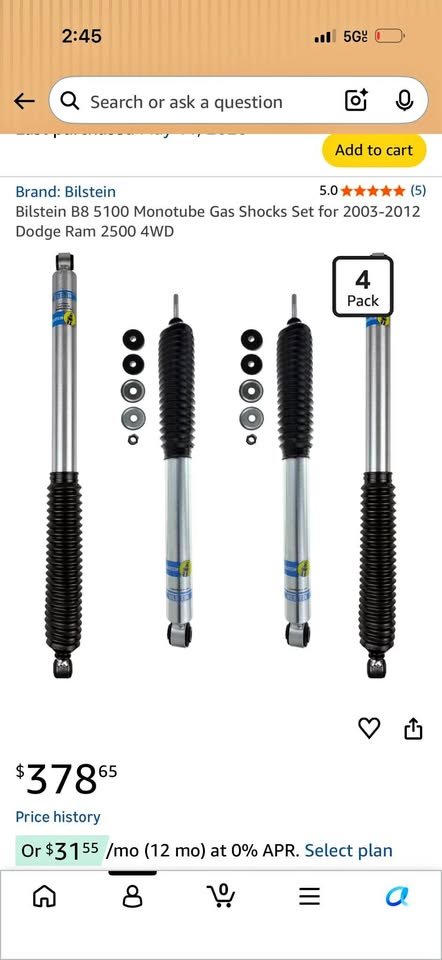 Bilstein 5100 shocks in Scottsdale, AZ (photo 1) — photo 1