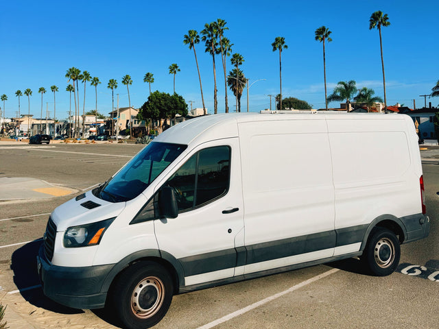 White Ford Transit van