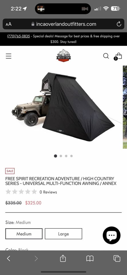 FSR Odyssey Large Rooftop Tent + Awning + Annex + Crossbars - Excellent Condition in Pullman, WA (photo 5) — photo 5