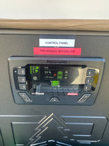 This RV rental's Redarc control panel shows battery power at 99%, with >28 days remaining for off-grid adventures.