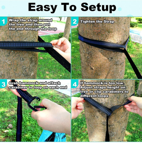 Learn easy hammock setup with these tree straps, perfect for your RV rental adventure.