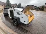 RV rental: Compact grey teardrop camper with open rear galley. Ready for outdoor adventure, perfect for your next trip.