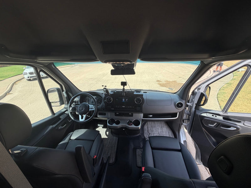  is ready for adventure.|View into an rv rental van's cockpit — photo 5