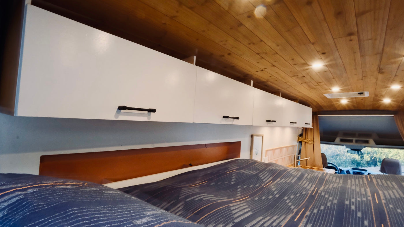  ready for adventure.|Inside a sleek camper van: custom wood kitchen with drawers — photo 4