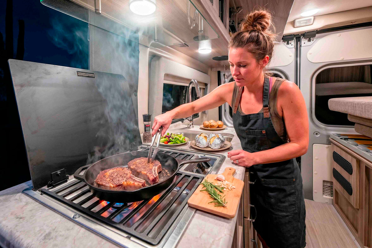  ready for your road trip.|RV rental: Modern camper van kitchen with sink — photo 9