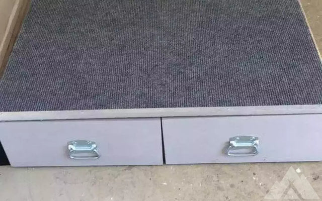 Truck Camper Bed With Easy Glide Drawer System — used drawer systems for sale