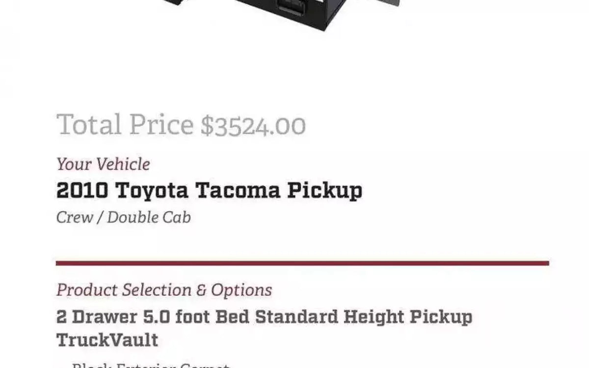 Truck Vault Drawers Tacoma 5ft Bed — used drawer systems for sale (photo 4) — photo 4
