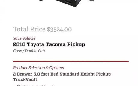Truck Vault Drawers Tacoma 5ft Bed — used drawer systems for sale (photo 4)