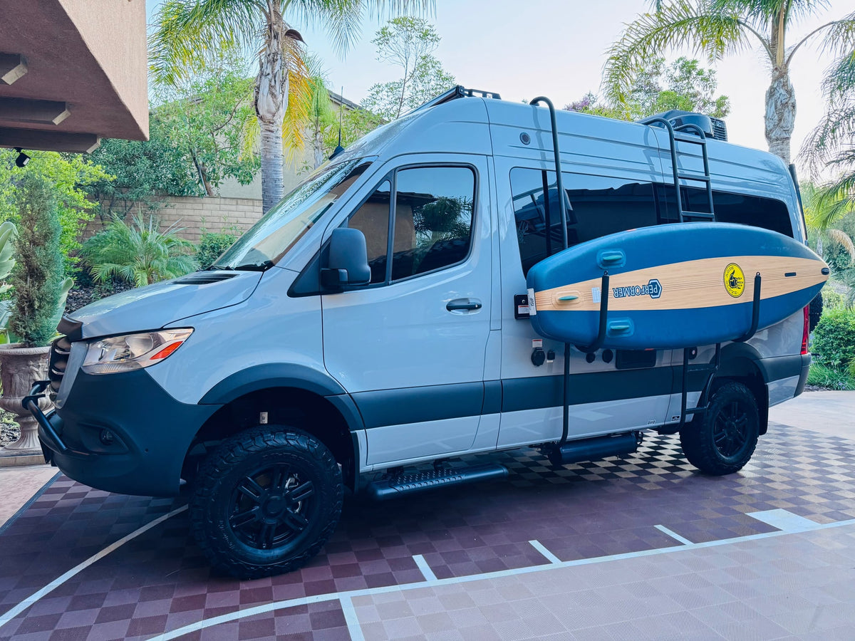 Explore with this grey Sprinter rv rental