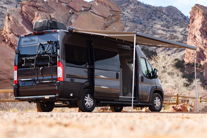  ideal for rv rental adventures at Red Rocks.|RV rental ready for adventure: Rear doors open on a sleek campervan — photo 11