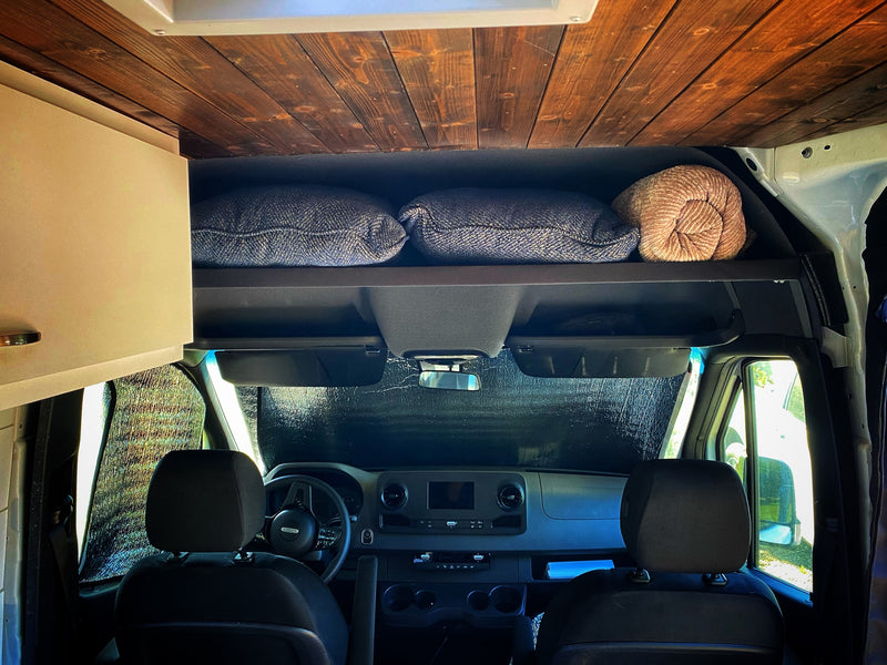  optimizing space for comfortable mobile living.|Bowl of fresh avocados and tomatoes on a wooden counter in an RV rental. Ideal for healthy travel meals.|RV rental kitchen view: spacious butcher block counter — photo 8