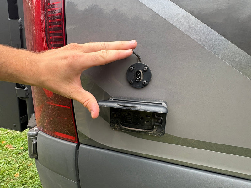  amidst autumn forest.|Customized gray Mercedes Sprinter adventure van — photo 19