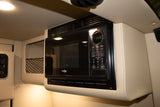 Built-in High Pointe microwave oven, perfect for an rv rental, featuring a digital display and preset cooking options.