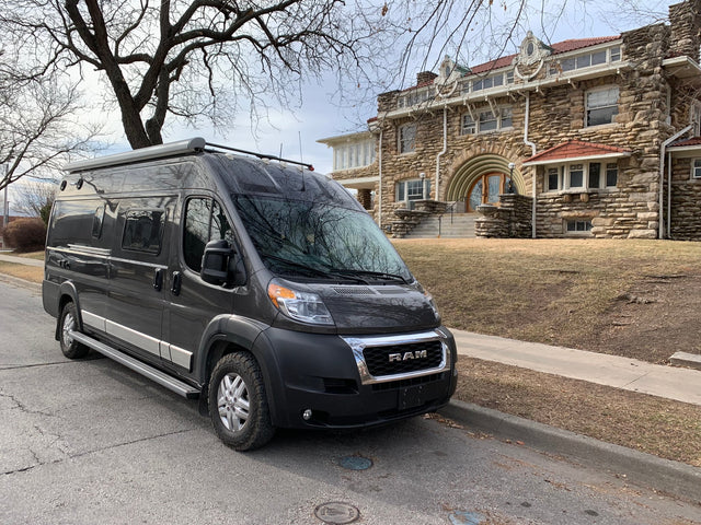 This gray Ram ProMaster camper van
