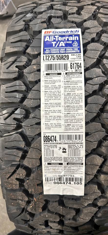 BFGoodrich All-Terrain T/A KO2 LT275/55R20 tire pair only in San Francisco, CA (photo 1)