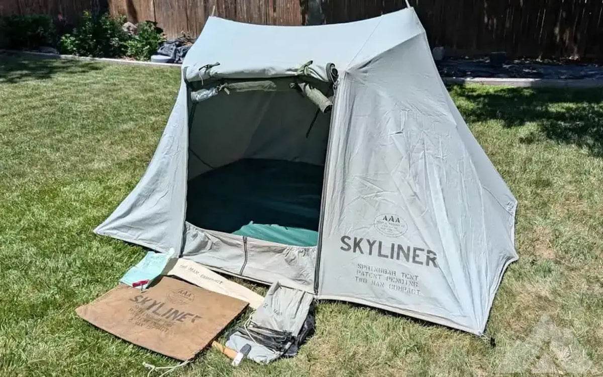 skyliner tent Vintage 2-Person Springbar – BaseCamper Rahmen:20x30 cm - Ungerahmt Intended Use: Enduro Meet The Skyliner StormFly Campingtisch aus Aluminium, faltbar