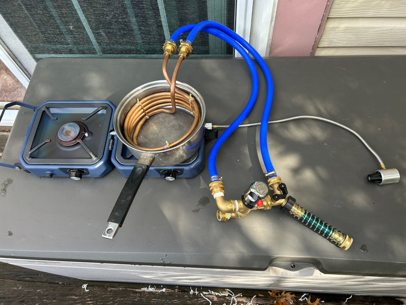  likely for an RV rental or camping trip.|RV rental setup: a compact portable water system with pump — photo 4