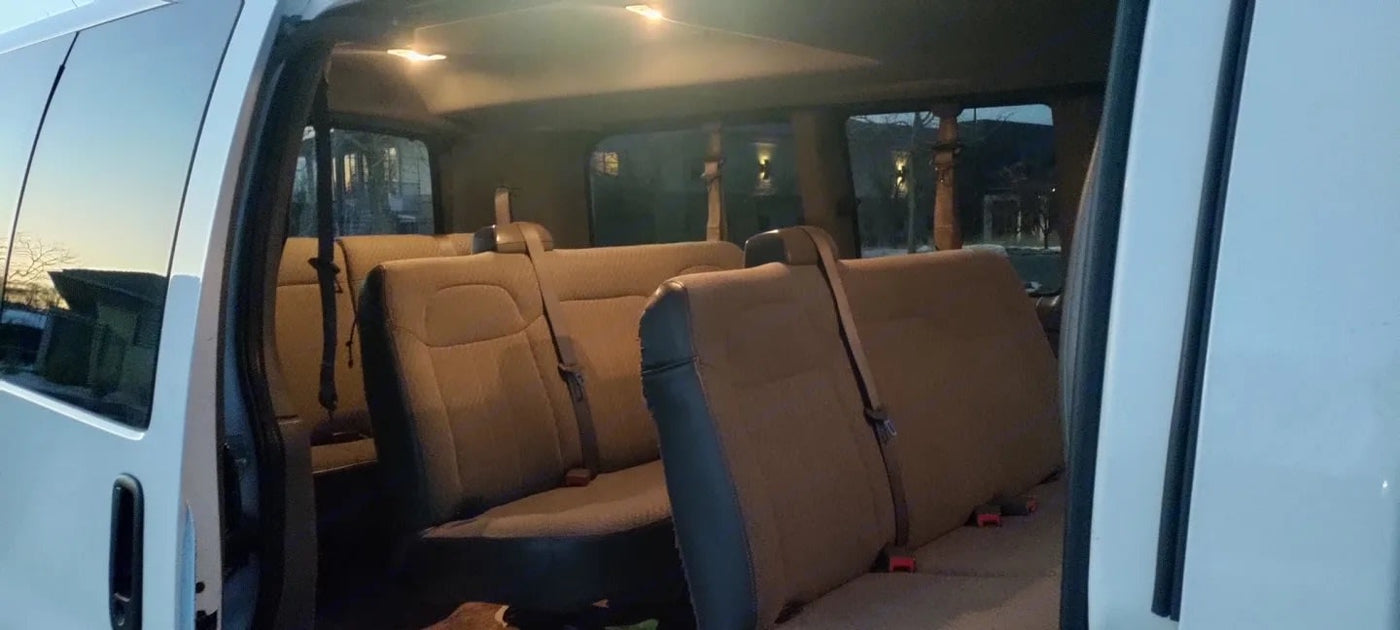  ideal for group trips or as a support vehicle for rv rental adventures.|White passenger van — photo 5
