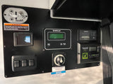 RV rental control panel: Euroloft bed lift, water/battery monitoring, Xantrex inverter, and Zamp solar controller.
