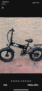 Black AILEEC AF7 foldable electric fat bike for sale, ideal for travels, even with your RV rental. Ask or make an offer!