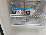 Clear InterDesign fridge caddies for efficient organization in an rv rental, great for compact storage.
