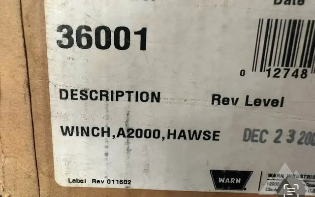 Warn A2000lb winch — photo 2
