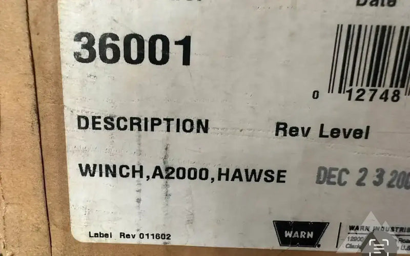Warn A2000lb winch — new gear for sale (photo 2) — photo 2