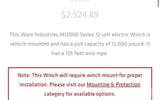 Warn m12 12,000 lb winch — used gear for sale (photo 4)