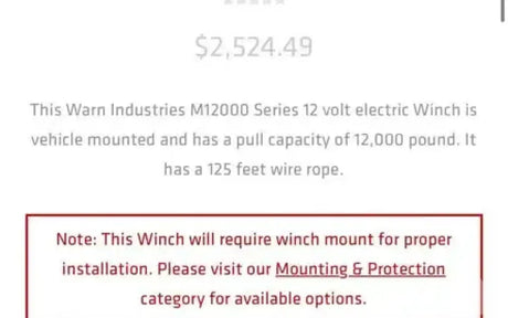Warn m12 12,000 lb winch — used gear for sale (photo 4)