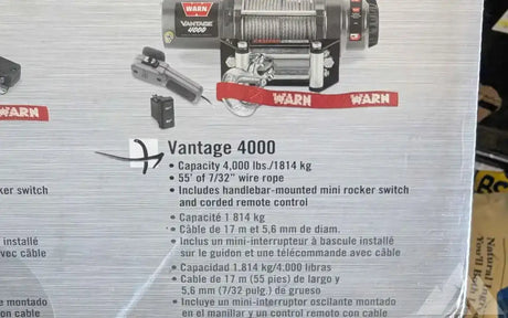 Warn Vantage 4000lb Winch — new gear for sale (photo 2)