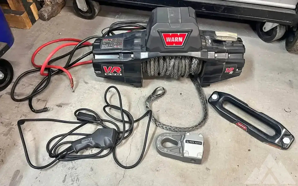 Warn VR EVO 12-S Winch + Factor 55 UltraHook — used gear for sale