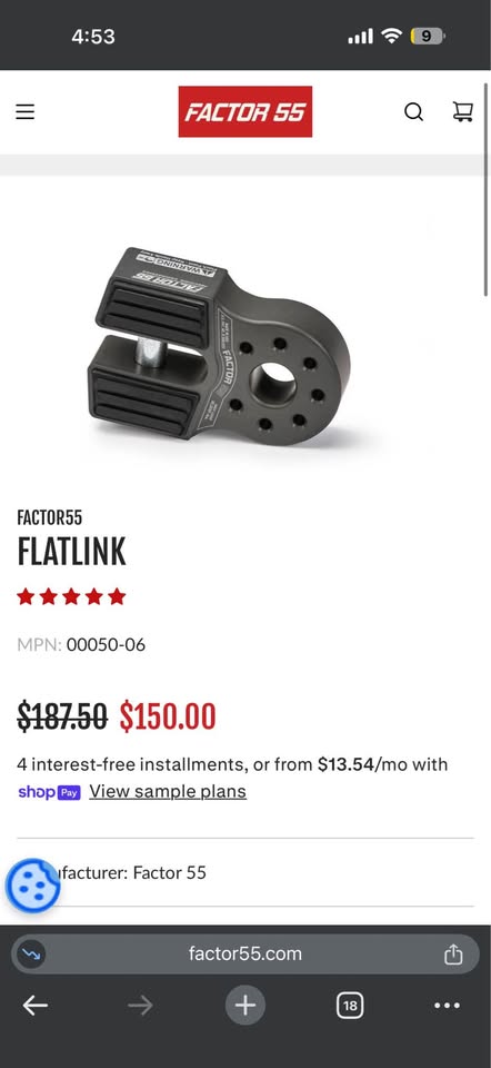 Factor 55 FLATLINK w/ 2 USA made Crosby Shackles in Pueblo, CO (photo 4) — photo 4