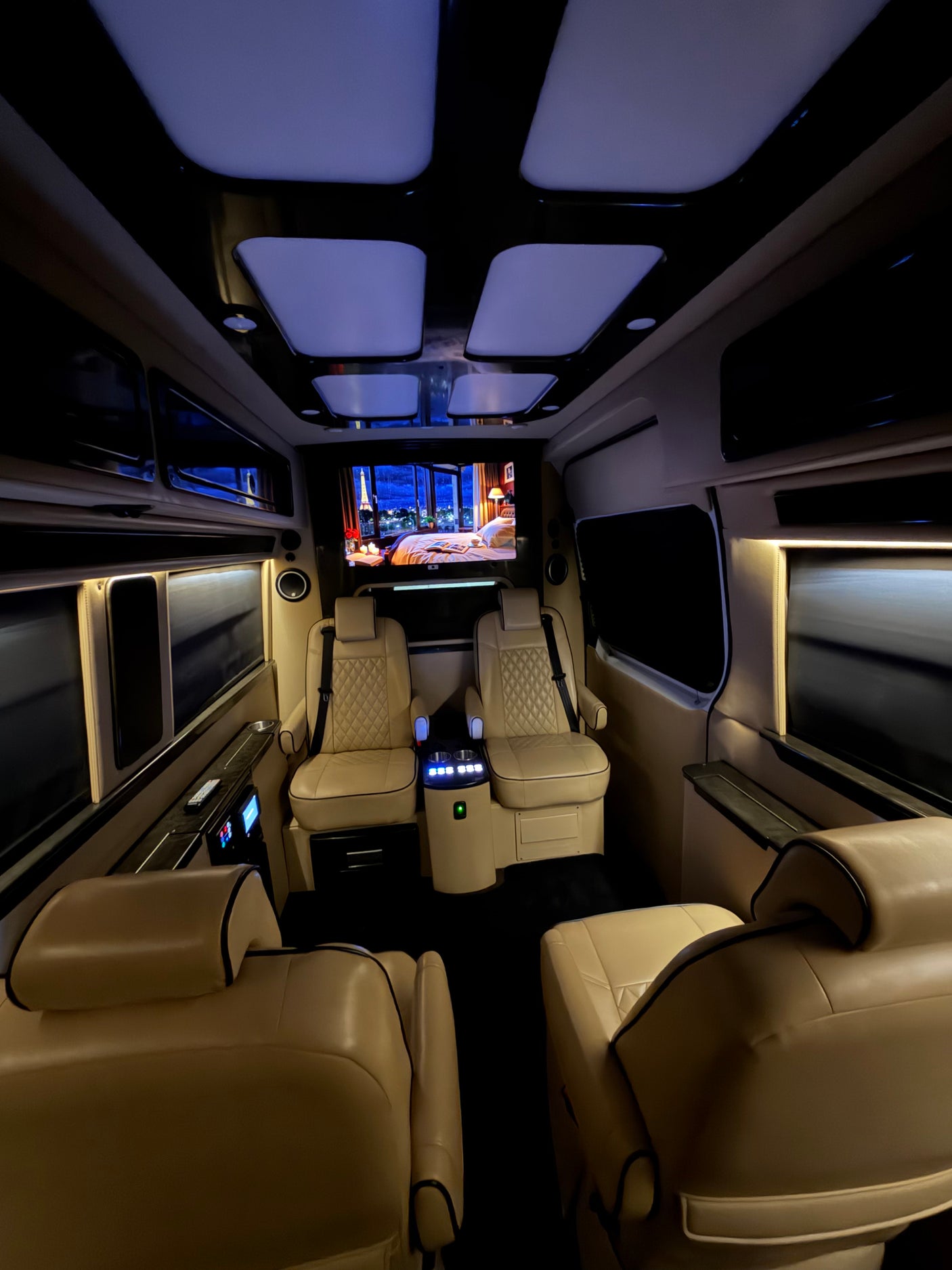 Luxury Mercedes Coach | Massage Chairs & Bathroom