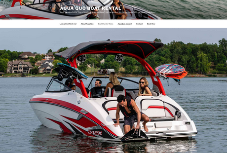 A sleek Yamaha 242X wake boat on a lake with people enjoying water sports. This boat rental offers lake adventures, like an RV rental for water exploration.