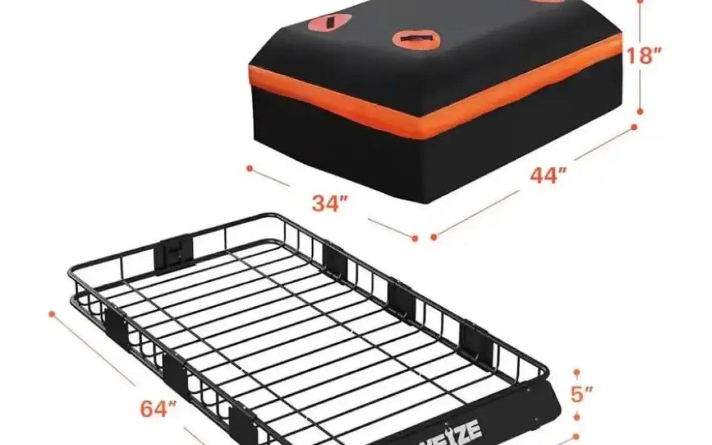 WEIZE Heavy Duty 64"x 39" Roof Rack, Rooftop Cargo — new racks for sale (photo 4) — photo 4